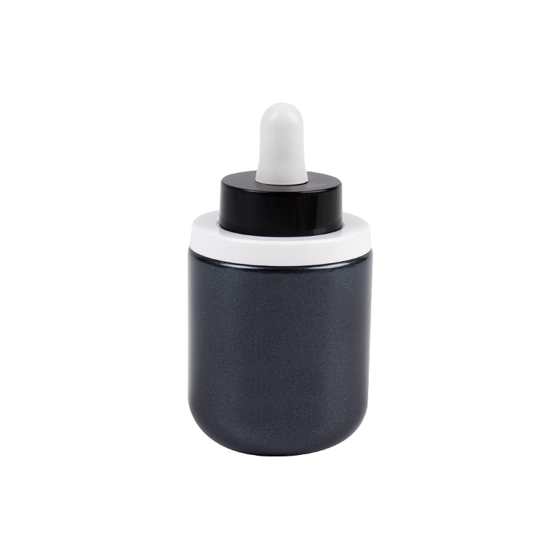 Bottiglia di contagocce in vetro nero da 30 ml con tappo addominali