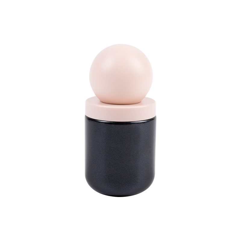 Bottiglia cosmetica in vetro opaco da 30 ml con tappo addominali sferici morbido