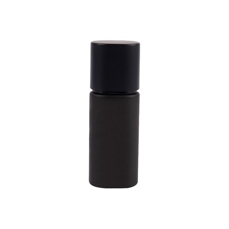 Tubo di vetro cosmetico nero puro da 30 ml