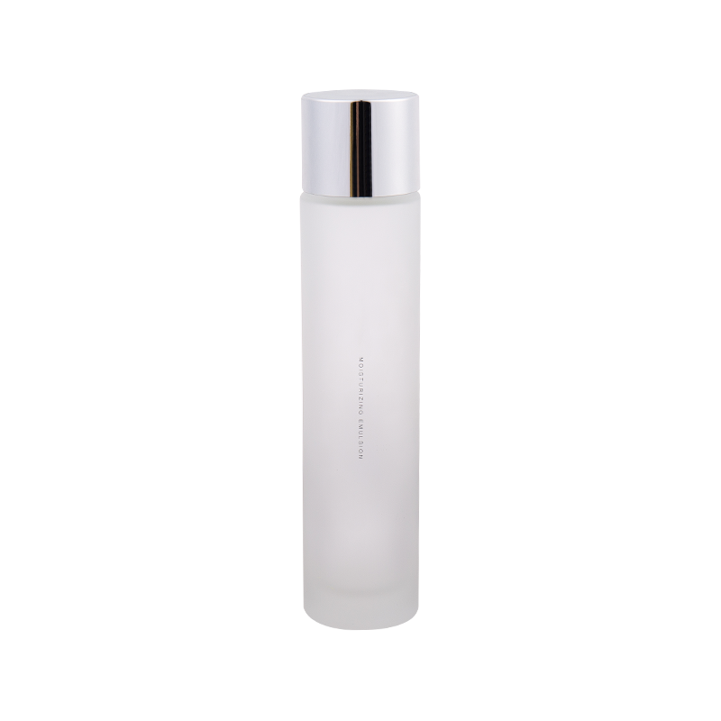 120 ml di bottiglia di lozione in vetro bianco semplice in argento