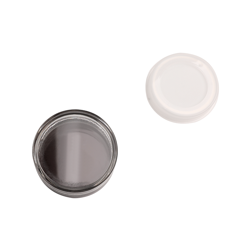 Clear PET COSMETIC JAR con ABS WHITE ABS