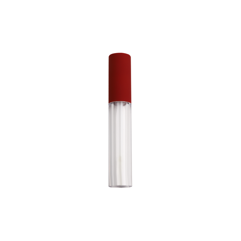 Tubo di lucido trasparente rotondo a tappo rosso da 4,5 ml