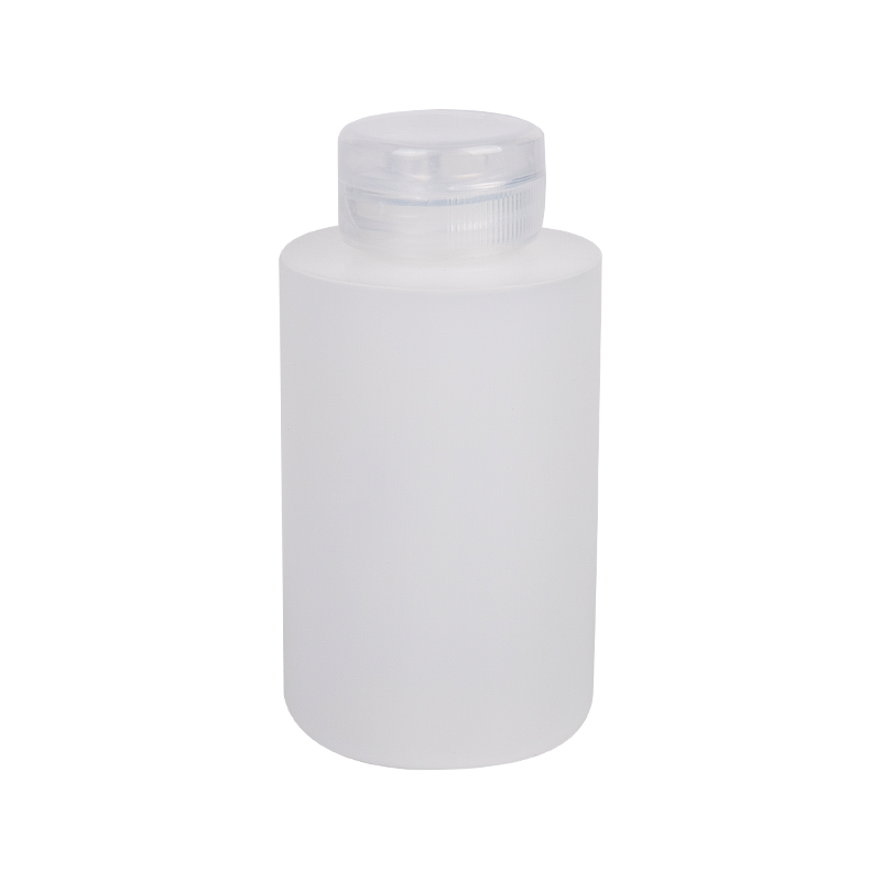 Bottiglia rotonda HDPE da 100 ml con tappo a vite trasparente